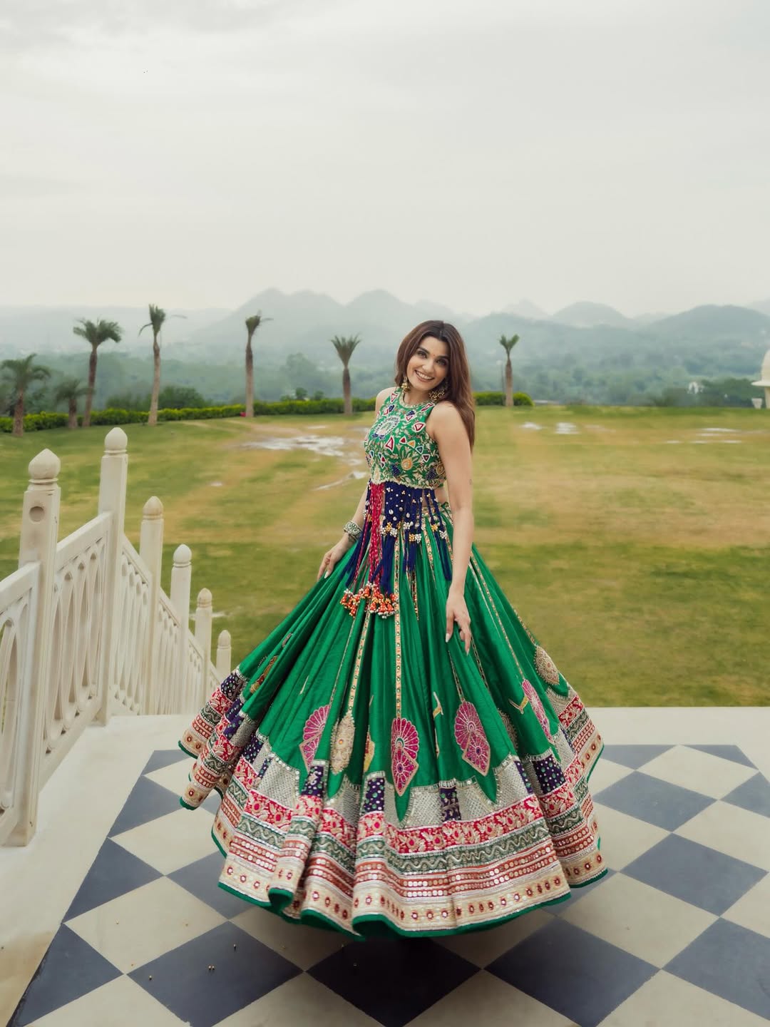 “Nomad’s Bloom Folk Art Fusion Lehenga”