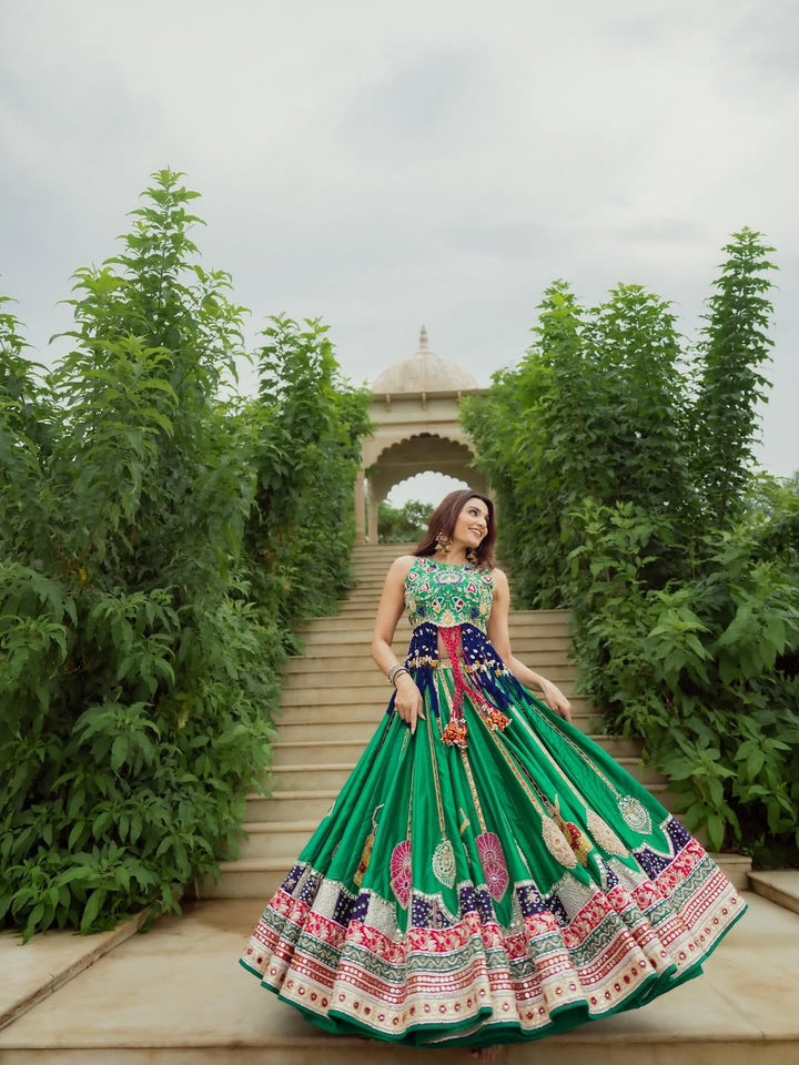“Nomad’s Bloom Folk Art Fusion Lehenga”
