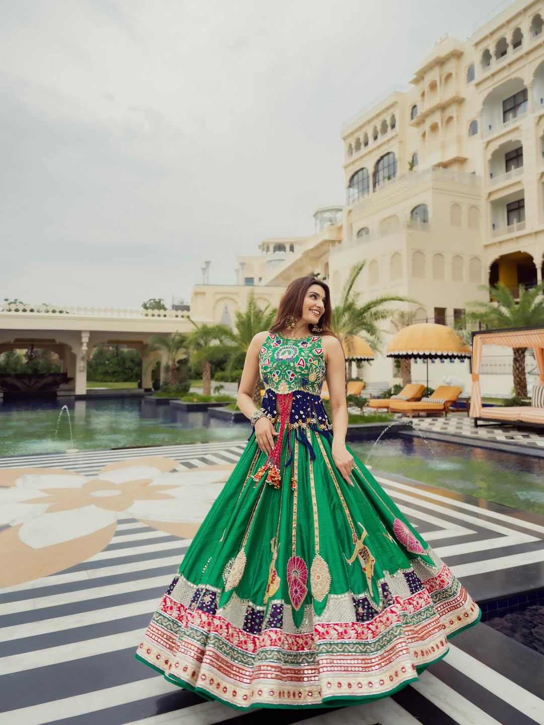“Nomad’s Bloom Folk Art Fusion Lehenga”