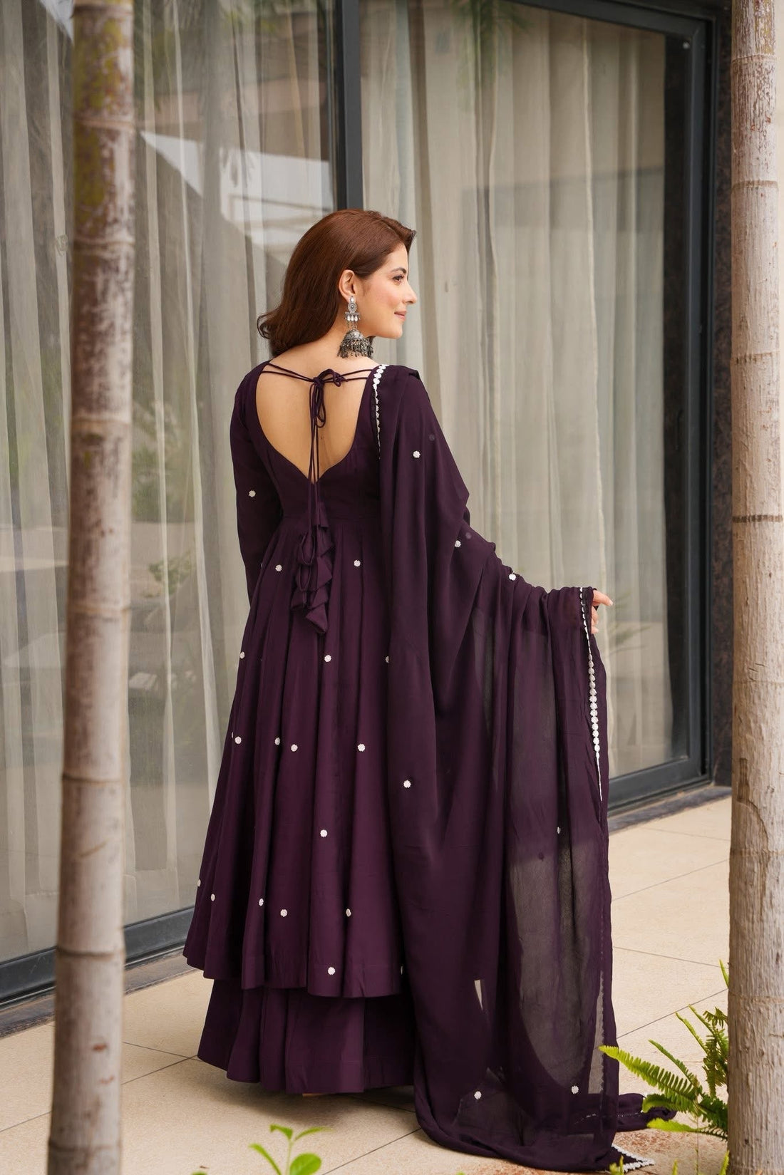 Damson Purple Muslin Suit Set