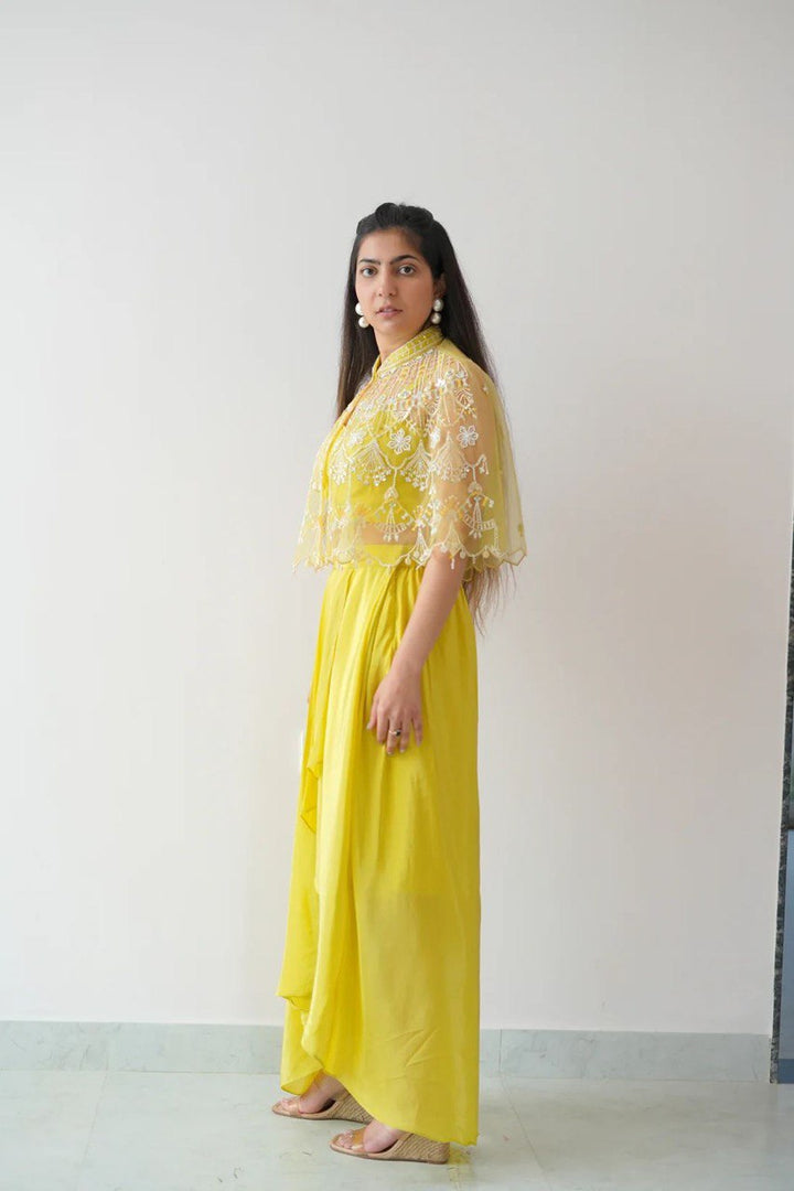 Sovereign Swirl Dhoti Style With Koti And Stich Choli