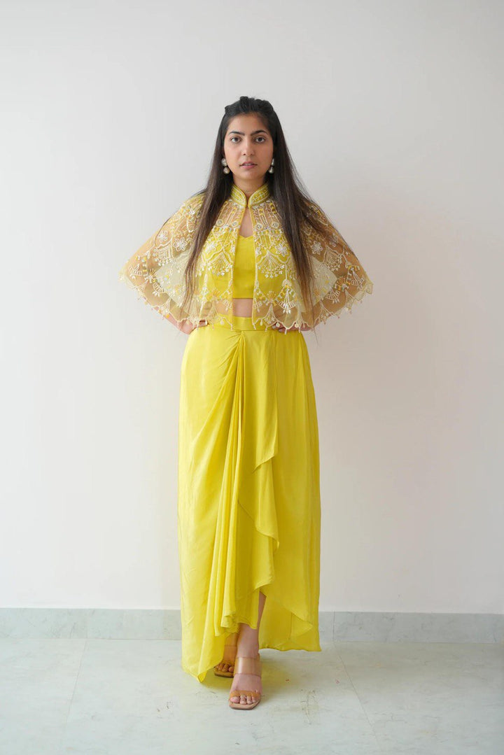 Sovereign Swirl Dhoti Style With Koti And Stich Choli